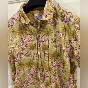 Ditch Plains Ricky Singh Men’s Medium Pink Flamingo Hawaiin Shirt
